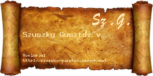 Szuszky Gusztáv névjegykártya